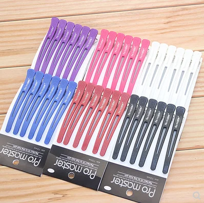 

6pcs Professional haircut clips Korean Seamless hair clip hair section long mouth clip salon duckbill clip