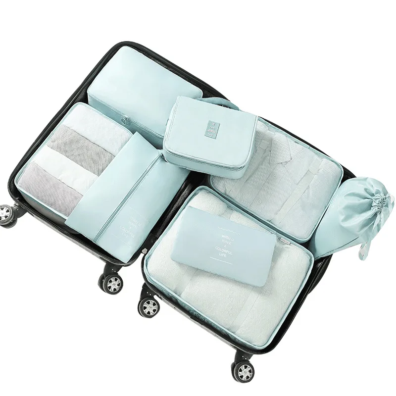 8-piece Storage Bag Set, Luggage Compartment Packaging Bag, Clothes Organizer Bag, Storage Bag, Drawstring Pocket