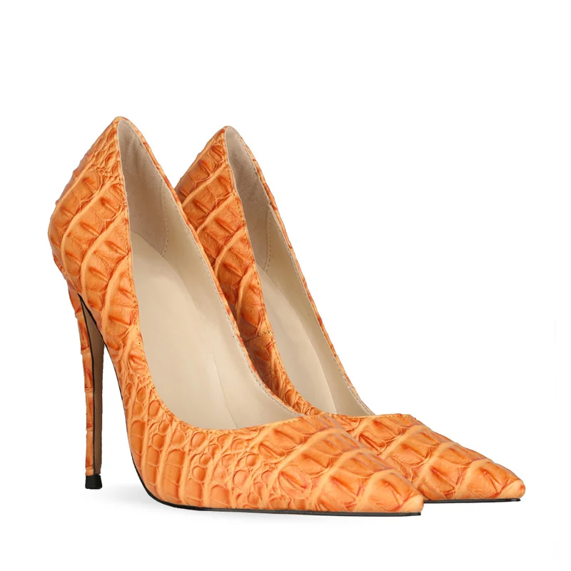 Женские туфли на высоком каблуке змеиная кожа заостренный носок высокий каблук