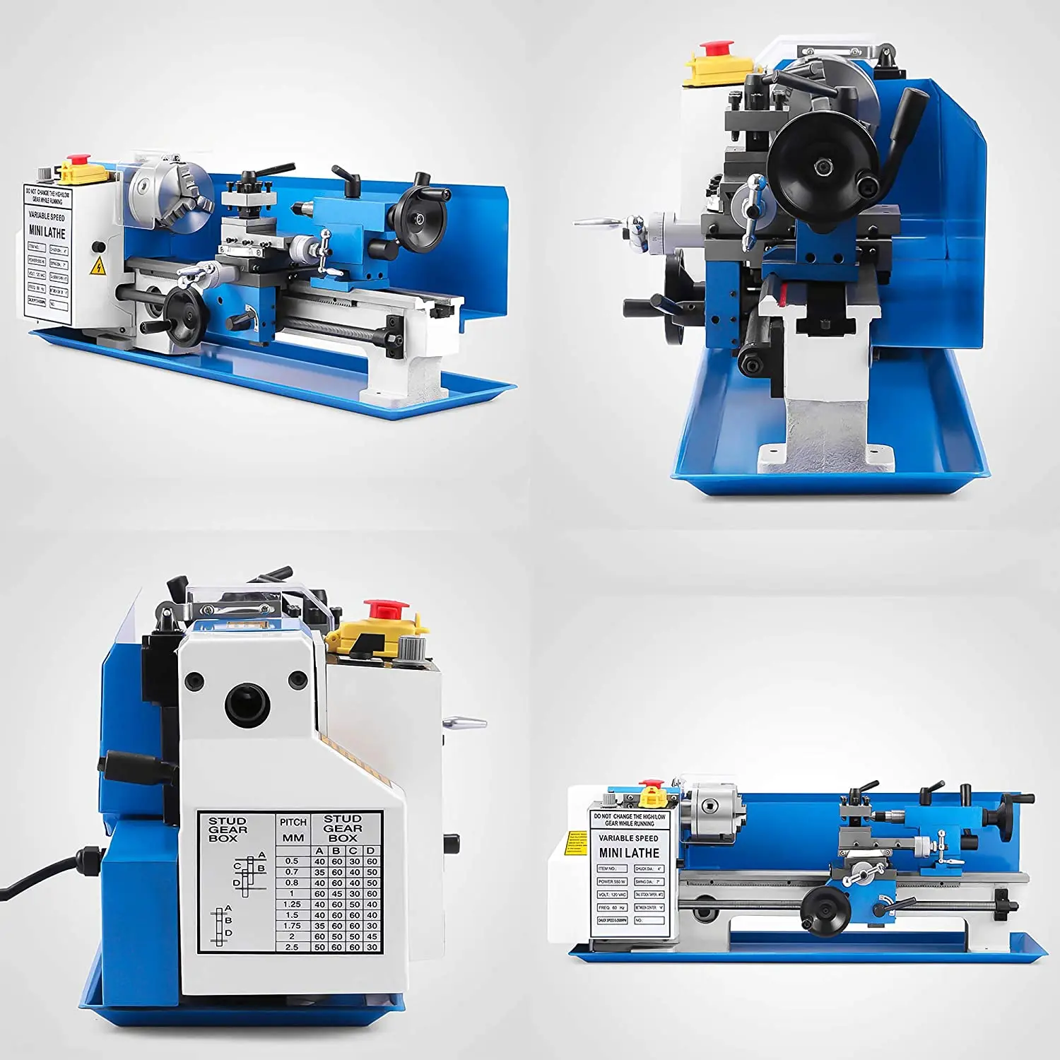 

7x14 550W Mini Precision Metal Lathe 2500RPM Variable Speed Lathe 3/4HP Hot