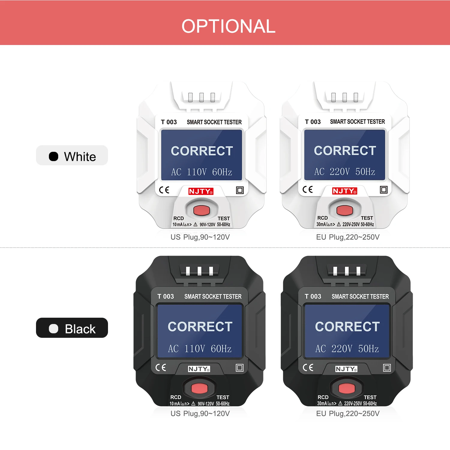 Индикатор электрической розетки NJTY 220 ~ 250 В с ЖК-дисплеем | Инструменты
