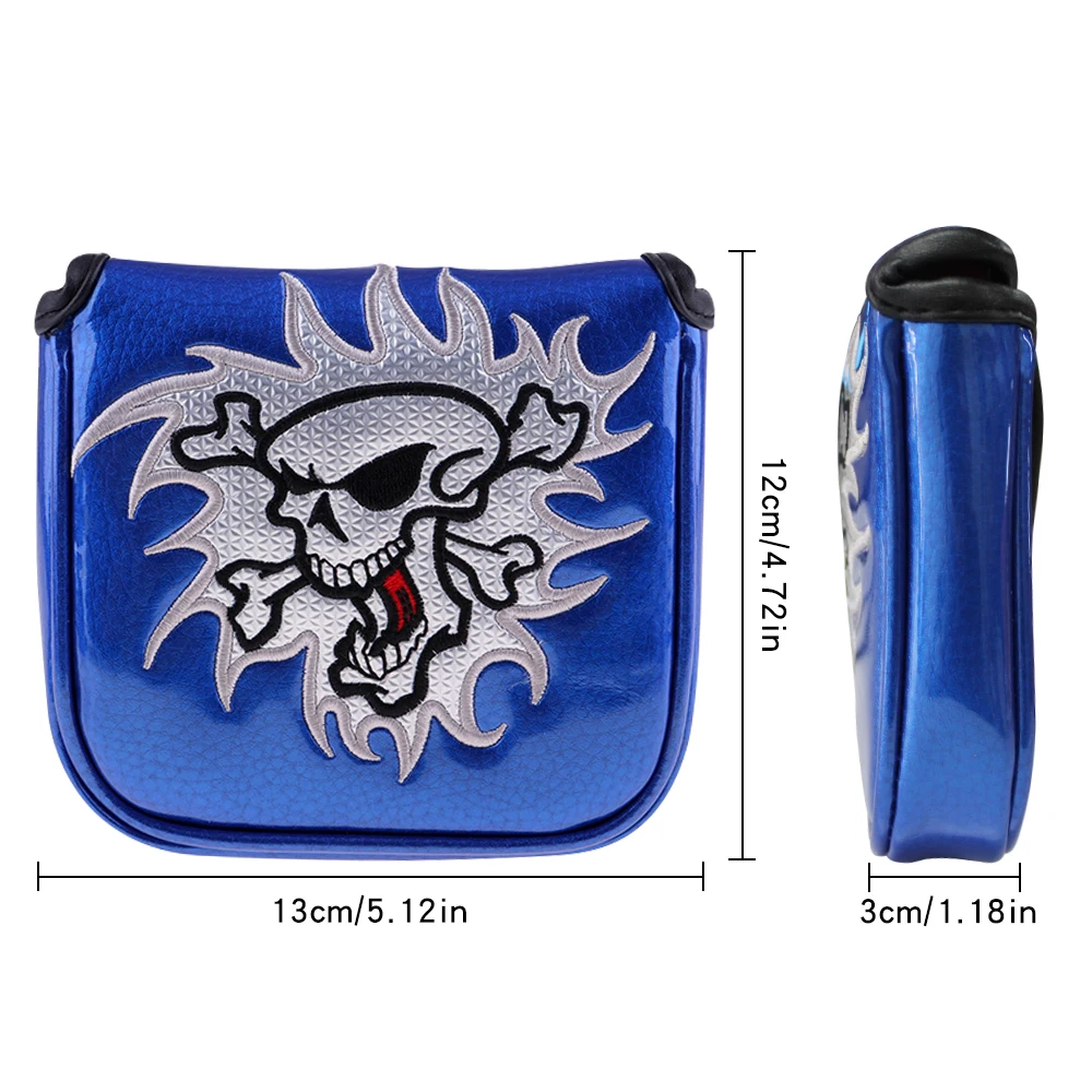 Чехол для клюшки гольфа с магнитной застежкой череп ПУ водонепроницаемый