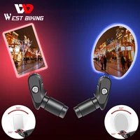 bike rear view mirror with led light usb rechargeable bicycle handlebar mirrors 360 rotation adjustable cycle mirror accessories