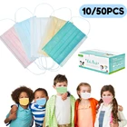50 шт. разноцветные маски для детей 3-слойная одноразовая маска для лица для мальчиков и девочек Личная уличная дышащая маска для лица маски