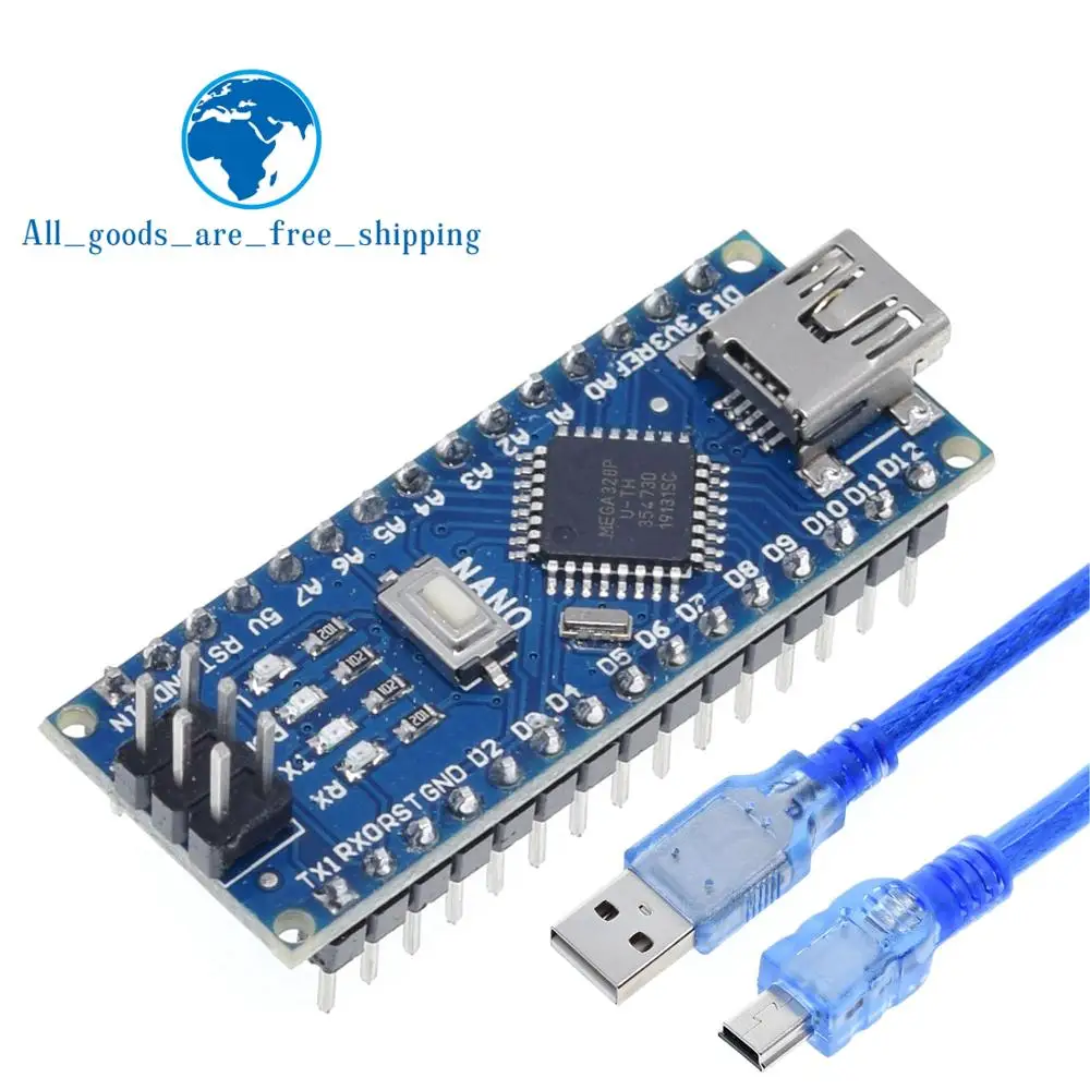 TZT Mini USB с контроллером загрузчика Nano 3,0 совместимый для arduino CH340 USB драйвер 16 МГц NANO V3.0 Atmega328
