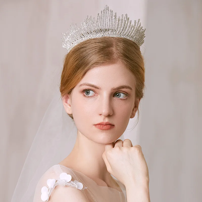 

Luxury Bridal Headwear Gold Silver Color Wedding Crowns Rhinestone Hair Bands Women Headdress HQ0026
