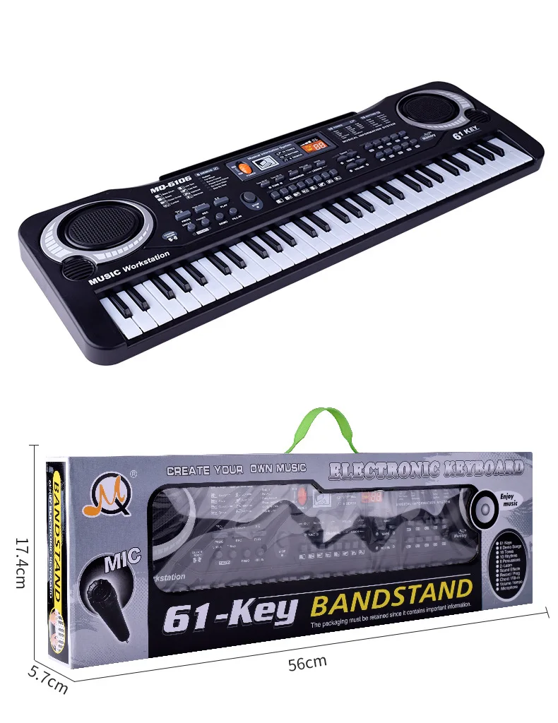 

61-key multi-function electronic keyboard microphone microphone electric piano adult children musical instruments toys music