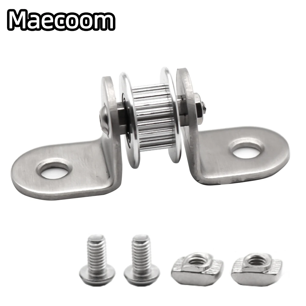 Maecoom Aluminum Flat Ldler Driven Wheel 20T 2GT 6MM Timing Belt Bearing Housing for Prusa i3 Z axis 3d printer DIY parts