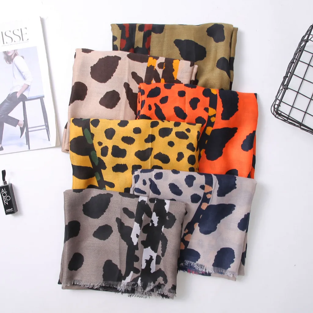 

Scarf Women Shawl Autumn Leopard Pattern Print Scarves Scarf Fashion luxury brand Bufandas Invierno Mujer accesorios mujer A50
