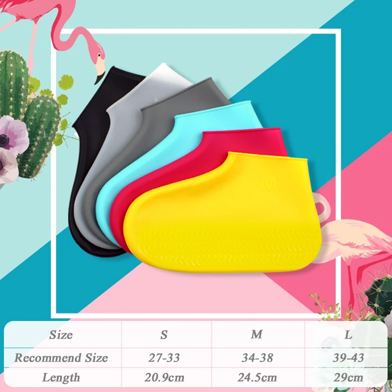 Silicone Waterproof Shoe Cover No-Slip Shoes Reusable Rubber Protectors Cycling Rain Overshoes Elastic Covers | Дом и сад