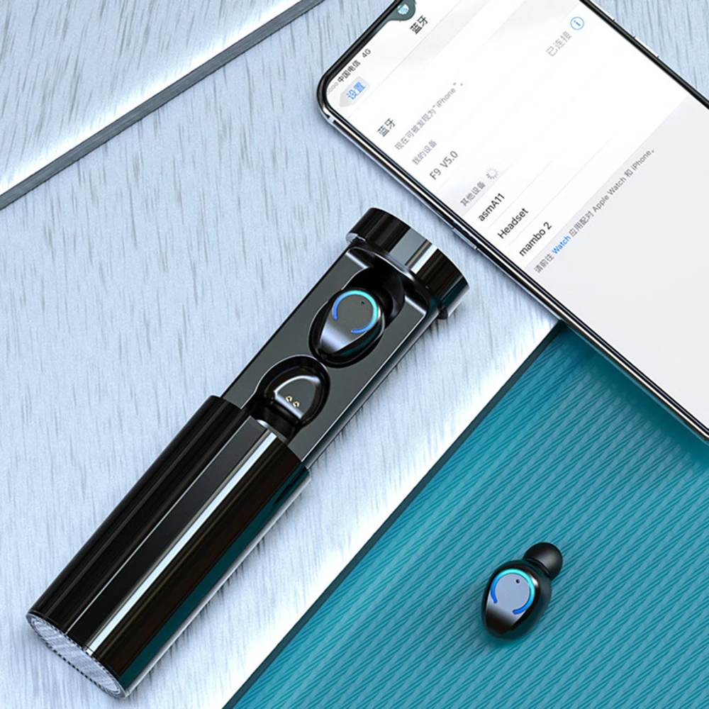 Беспроводные Bluetooth наушники водонепроницаемые F9 6 TWS 5 0 с двойным микрофоном