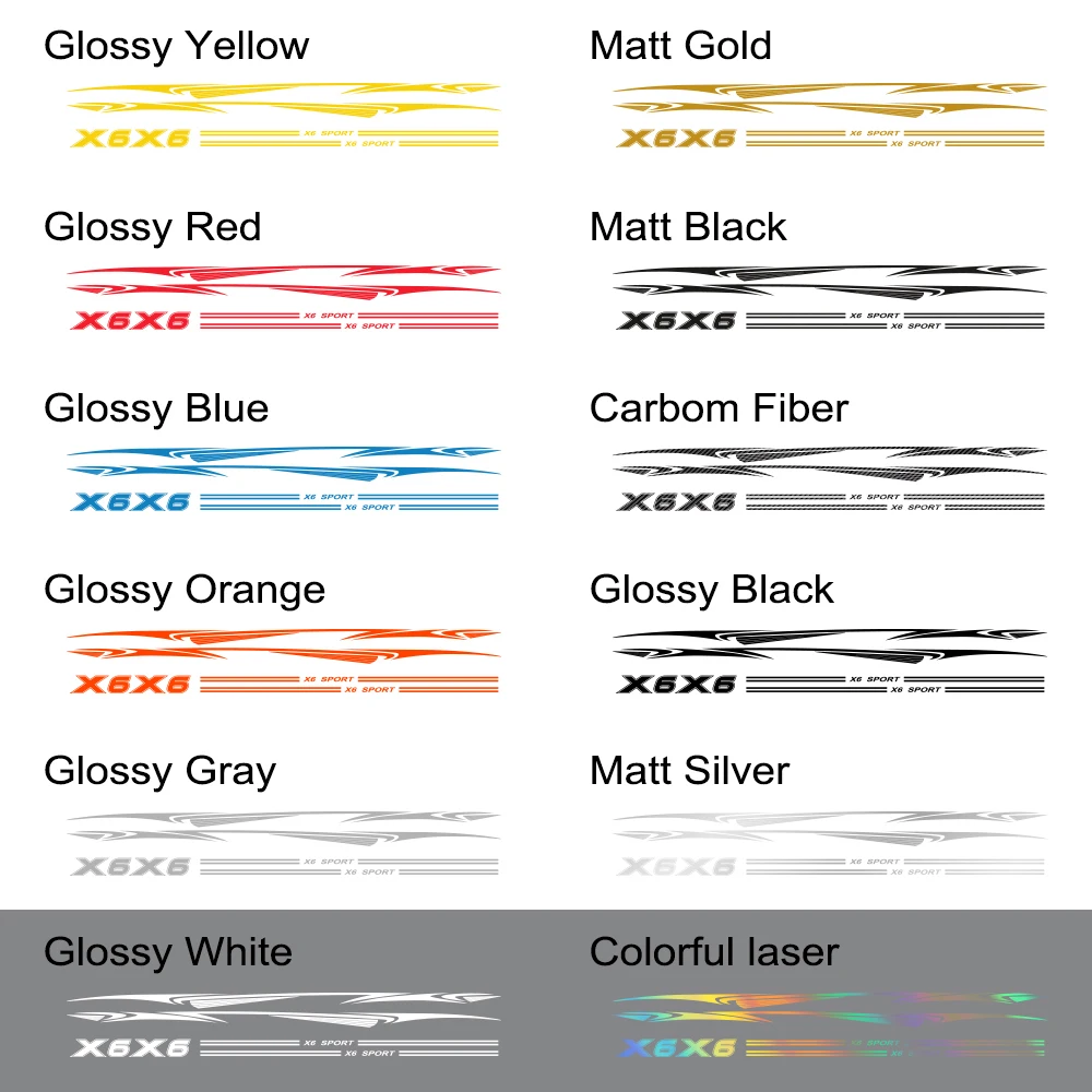 

2pcs Car Side Stripe Stickers For BMW X6 F16 E71 Stylish Reflective Decoration Auto Vinyl Film Decals Styling Car Accessories