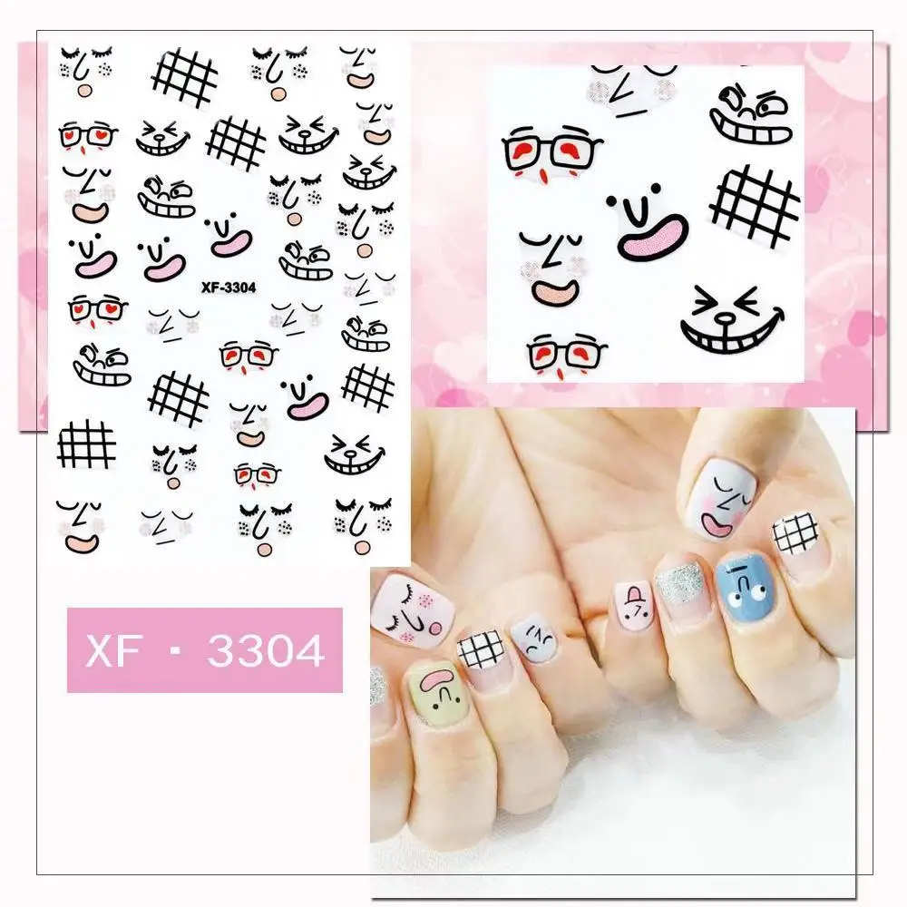 5 шт Differemt 3d Nail Art Стикеры ногтей Наклейка головные уборы маленькие размеры и