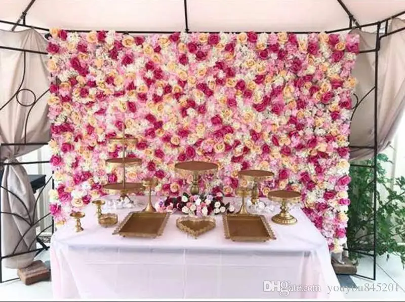 

Free Shipping Hot Sale Cheap Christams /Festive/Party/ Wedding Stage Artificial Befutiful Silk Flower Wall Backdrop Decor