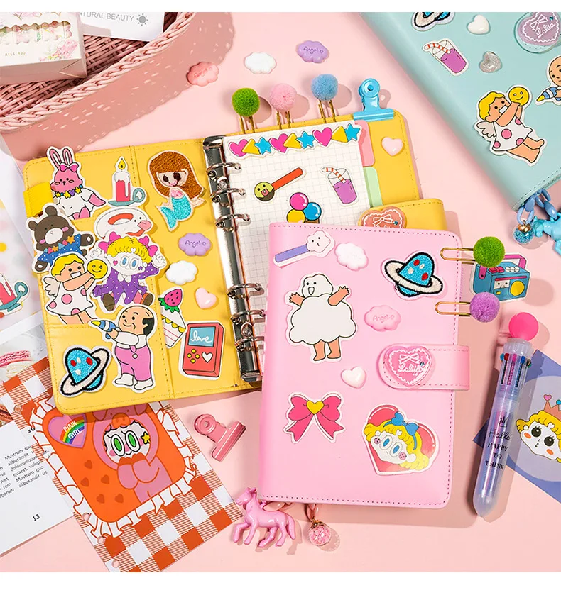 18 шт./компл. Kawaii Единорог ежедневнике Розовый ПВХ прозрачный Тетрадь Kawaii Наклейки на ручку Подарочная коробка для девочек дневник