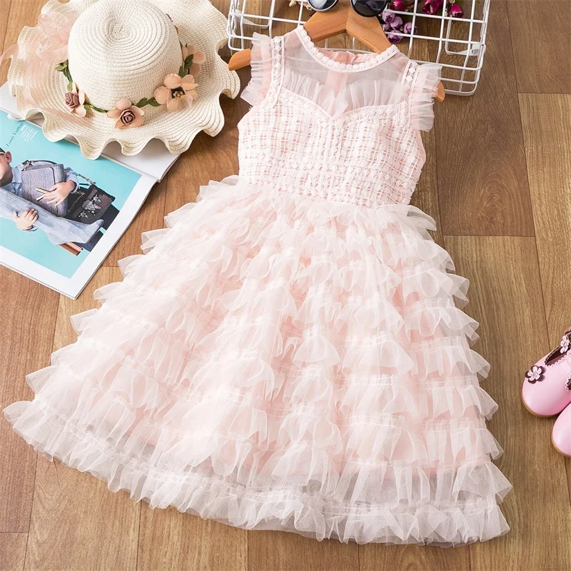 Summer Vest Dress Fantasia Girls Clothing Costume Children Birthday Party up Princess Vestidos | Детская одежда и обувь
