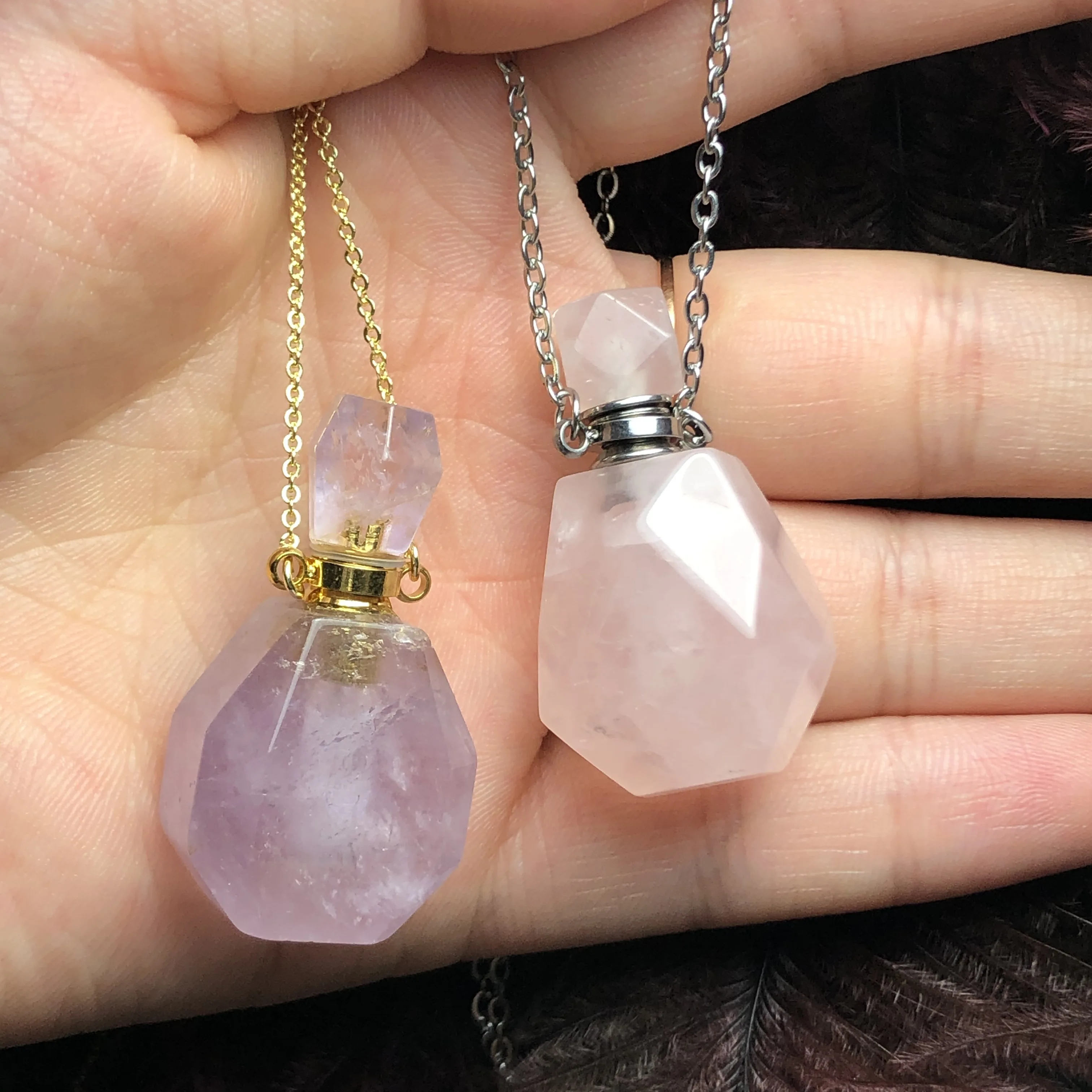 Мини Портативная розовая кварцевая бутылочка для парфюмерии пустой контейнер