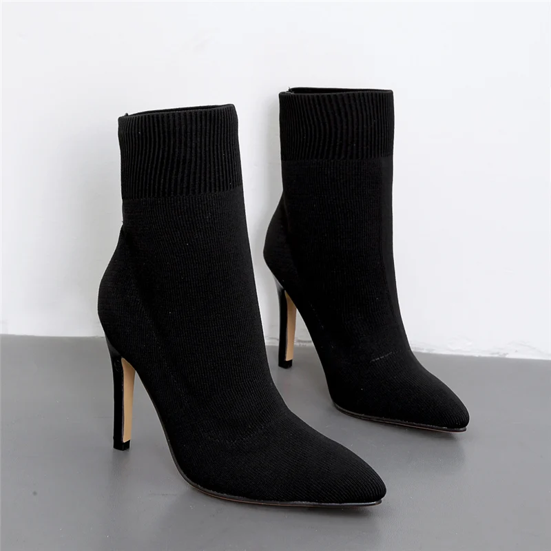 2019 г. женские эластичные ботинки ботильоны на высоком каблуке 9 5 см вечерние