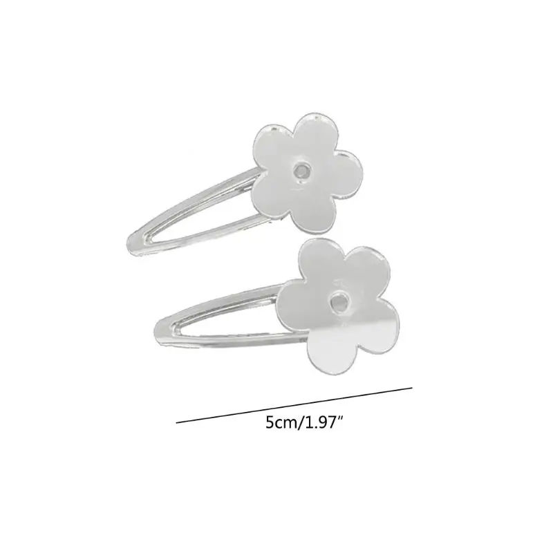 

2Pcs Mirror Silvery Harajuku Punk Darts Hairpin Women Stylish Cool Boomerang Flower Hair Clip Barrettes Hair Accessories