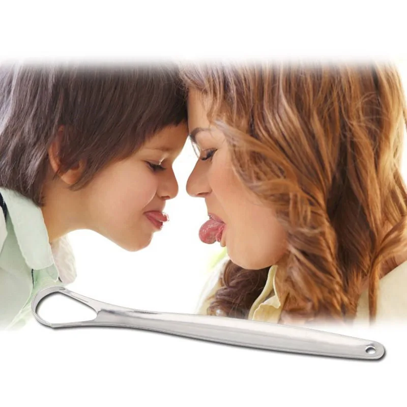 Очиститель языка скребок из нержавеющей стали многоразовый для ухода за