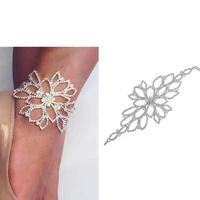 luxury rhinestone flower charm anklet bracelet wedding foot accessories barefoot for girl bling crystal foot chain ankle jewelry