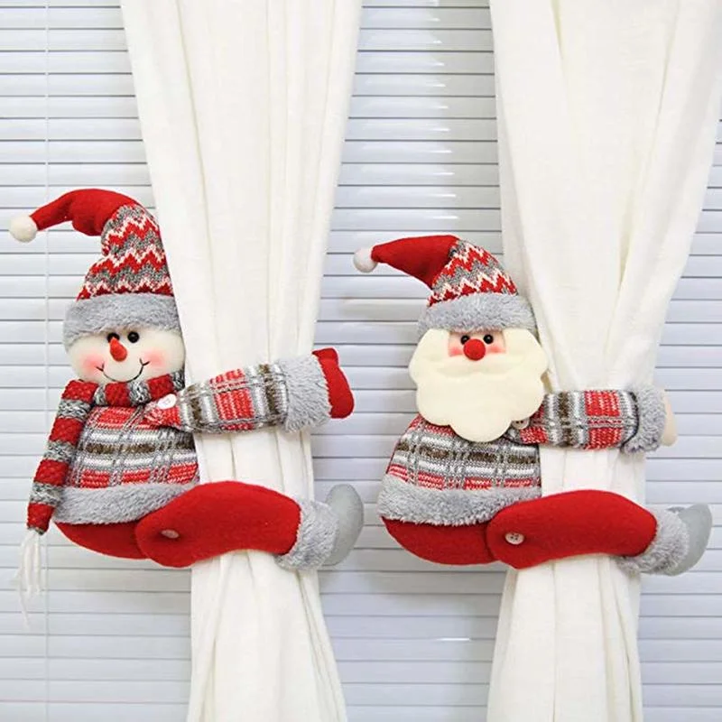 

Christmas Curtain Buckle Curtain Clip Cute Faceless Doll Santa Claus Ornaments Home Holiday Christmas Decoration Christmas