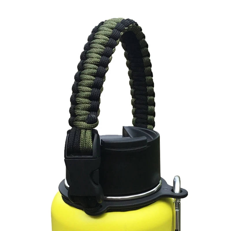 1 шт. ремешок для бутылки с водой держатель кольцом и пряжкой Плетеный Паракорд