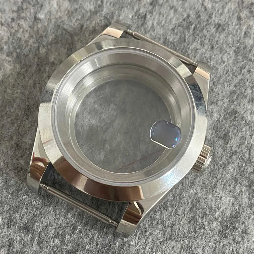 39MM Transparent Bottom Sapphire Glass Stainless Steel Case Kits for NH35/36 Watch Movement Upgrade Parts