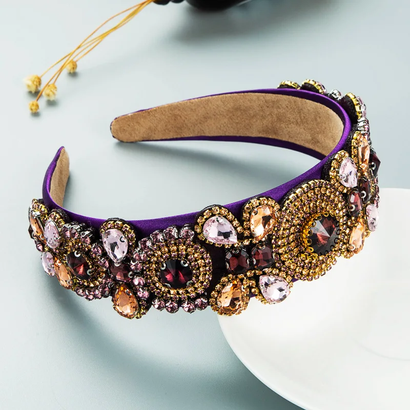 Роскошная блестящая повязка на голову в стиле барокко модные аксессуары для