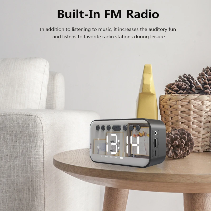 Беспроводные Bluetooth-колонки с будильником светодиодсветодиодный цифровые часы