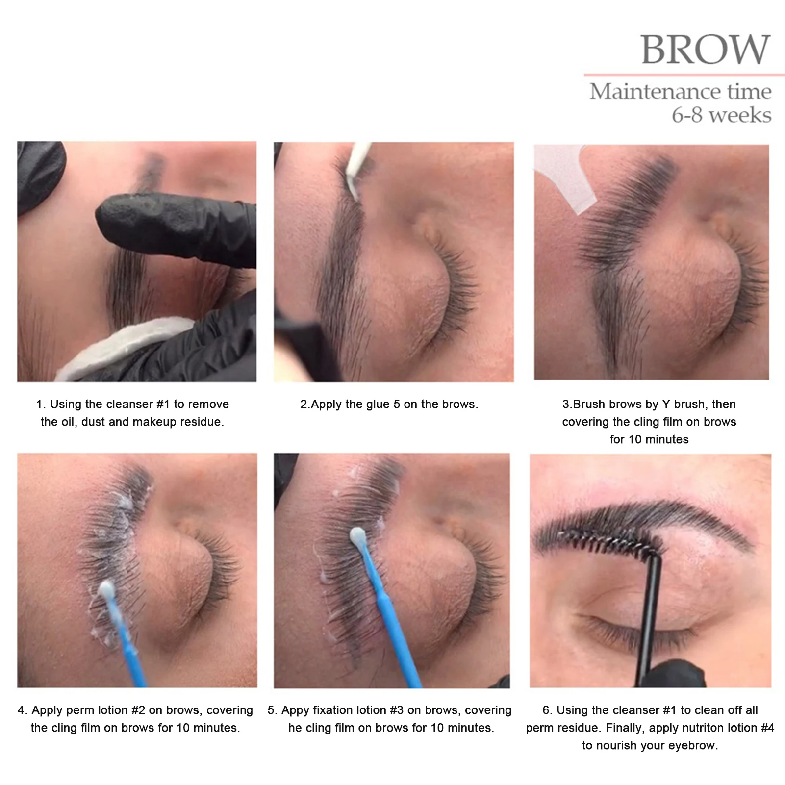

7pcs Semi-permanent Brow Lift Kit Eyebrow Lamination Kit Styling Perming Setting Curling Brow Lamination Eyelash Perm Set