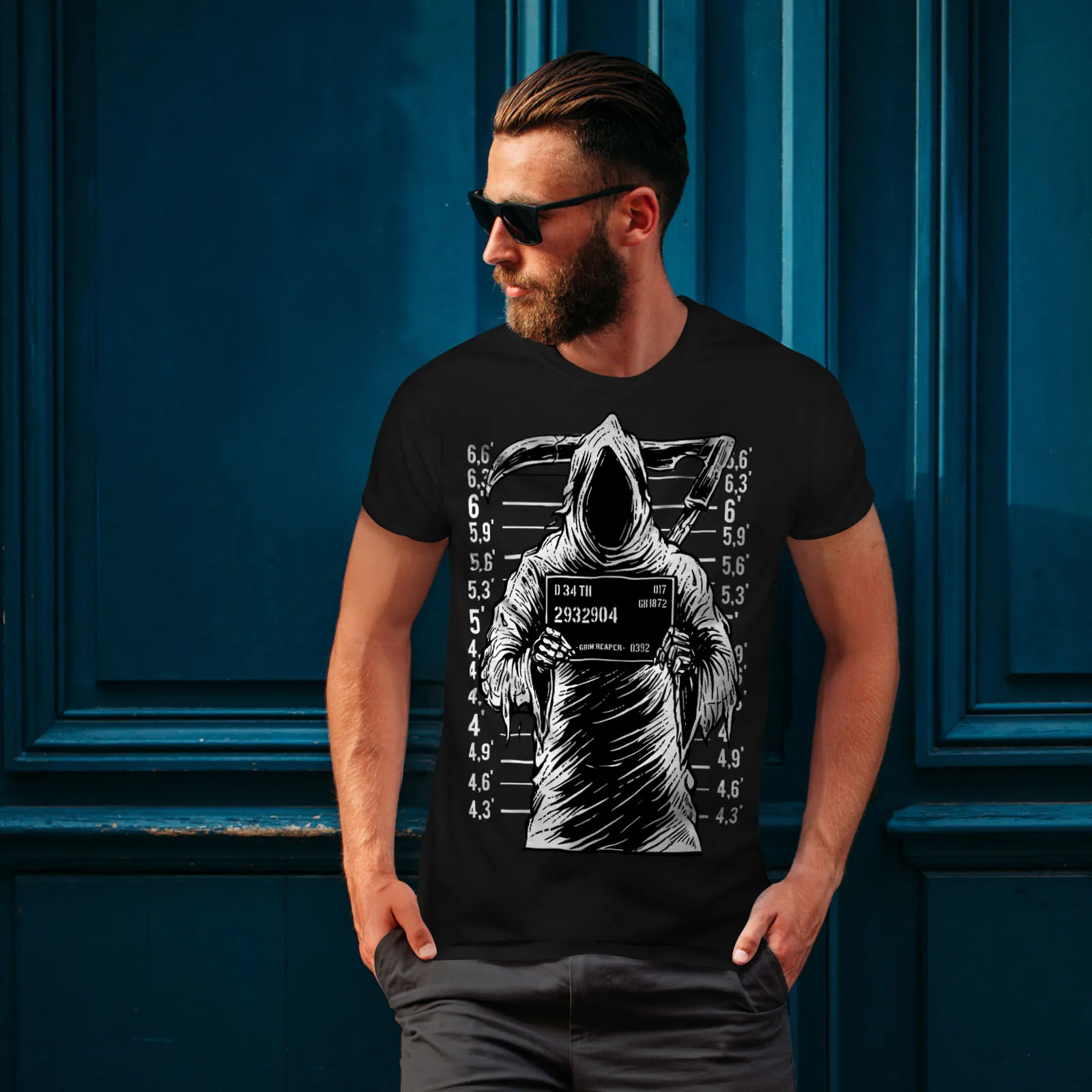 Jail Horror Graphic Design Grim Reaper Printed T-Shirt. Summer Cotton Short Sleeve O-Neck Men's T Shirt New S-3XL