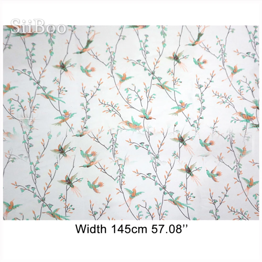 Роскошный светильник зеленый 3D птица растение металлик жаккард парча ткань для