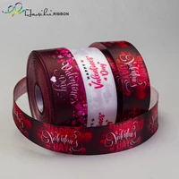 haosihui 23 26 32 39mm happy valentines day in red ideal for gift wrap party favors candy shops floral design 10yardslot