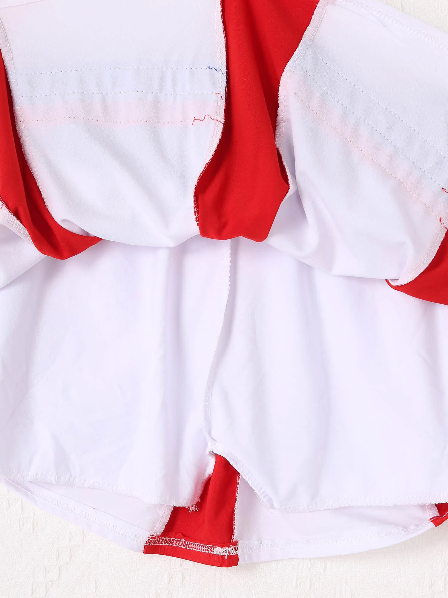 Летняя униформа для чирлидинга девочек топ с коротким рукавом и аппликацией в