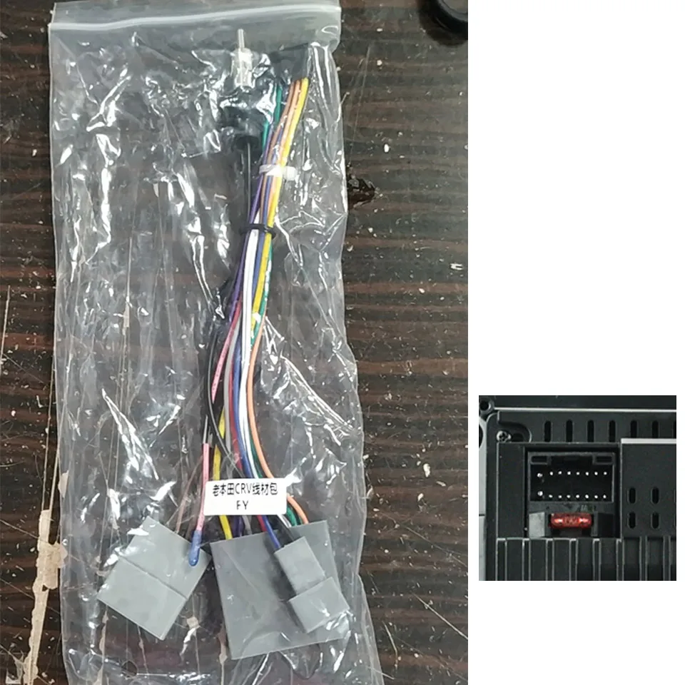 power cable 10,1 дюймов 2din Автомагнитола фасции для Honda Fit Jazz 2008-2013 правое колесо панель приборной панели установка двойной Din dvd рамка - Название цвета: power cable