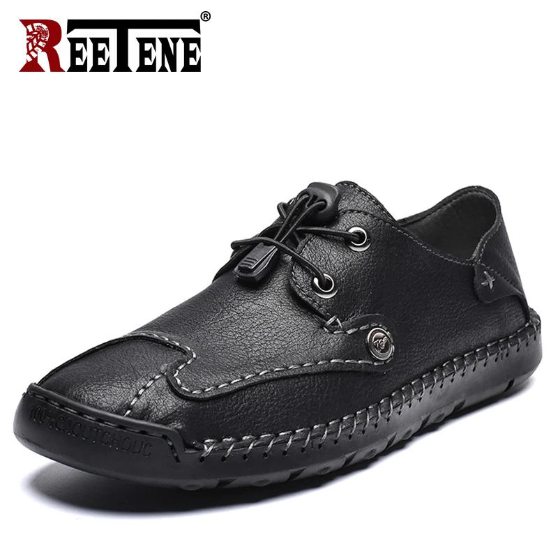 Мужские дышащие Лоферы REETENE Осенние повседневные лоферы на плоской подошве