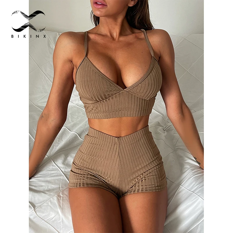 

Bandeau bikinis Solid swimsuit women High waist pants bathing suit swimwear conjunto biquinis feminino trajes de baño mujer 2022