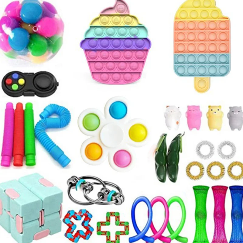 

Simple Dimple Finger Massage Toy Bubbles Pressing Kids Pressure Relief Stress Reliever Toy Fidget Toys Pack Set Sensory Toys