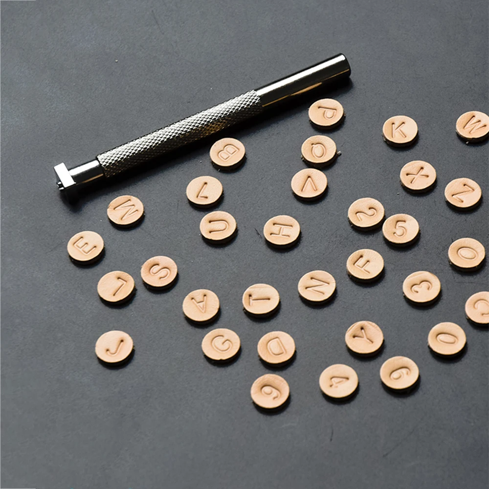 Набор инструментов для штамповки кожи с буквами алфавита и цифрами 3 мм/6 мм 36