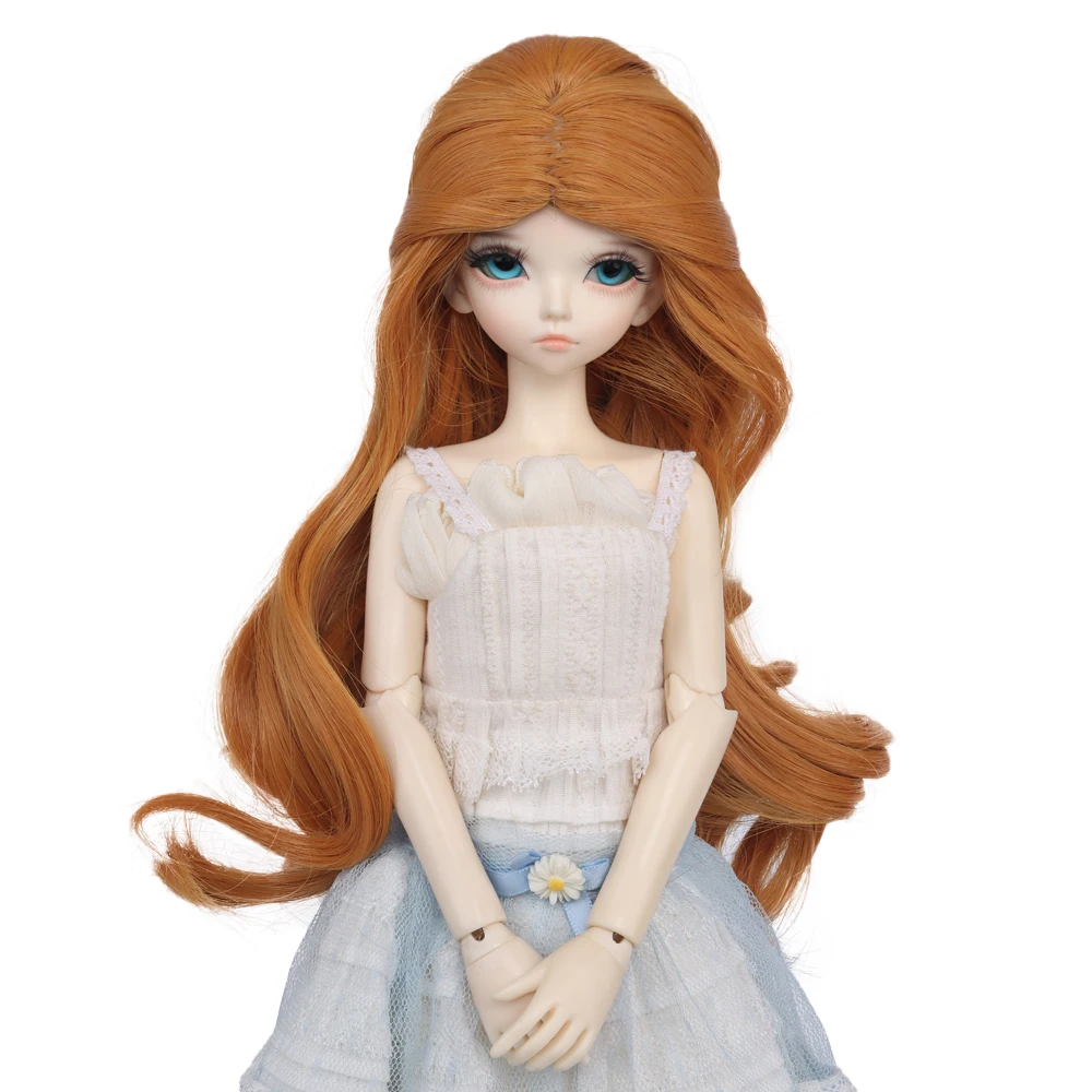 Фото Кукольные парики с волосами для шарнирных кукол коричневые длинные волнистые