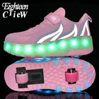 Кроссовки Детские светящиеся на двух колесиках, с подсветкой, с USB-зарядкой, размеры 28-40