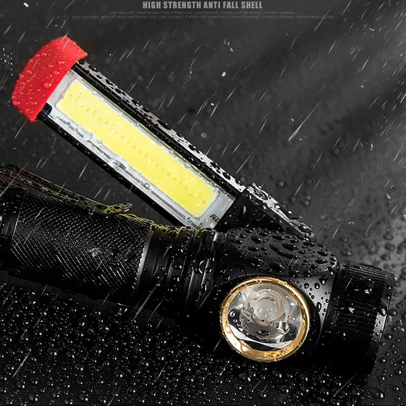 

Camping light COB T6 LED Flashlight Work light USB Rechargeable Magnetic Torch Flexible waterproof Portable Emergency lantern