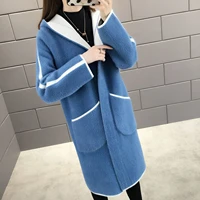double sided imitation mink winter coat womens new thickened knitted large womens sweater cardigan loose coat