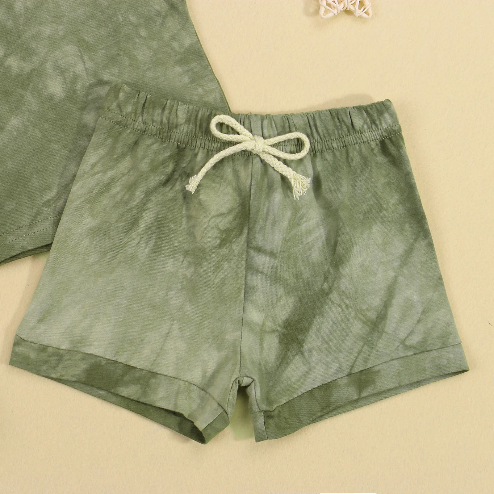 2021 Детский костюм комплект лето галстук-бабочка из хлопка с О-образным вырезом