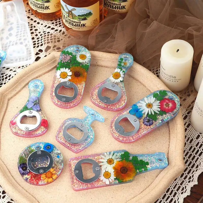 

Bottle Opener Resin Molds Kit Wine Corkscrew Epoxy Silicone Mould For Diy Keychain Beer Spanner Jar Corkscrew Craft Casting Tool