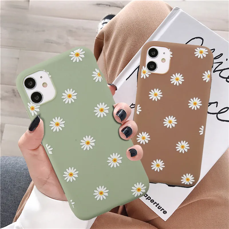 

Ottwn Colorful Daisy Flowers Phone Case For iPhone 12 Pro Max 11 Pro Max X XR XS Max 7 8 6 6s Plus SE 2020 Soft TPU Back Cover