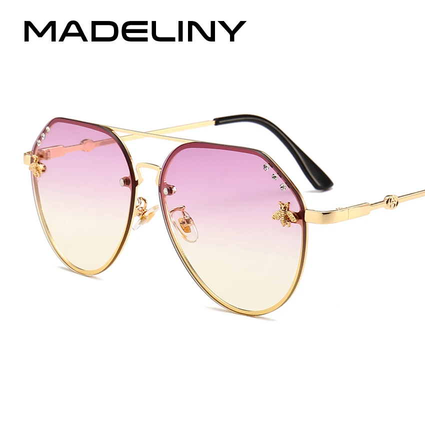 Женские Овальные Солнцезащитные очки MADELINY 2020 винтажные брендовые дизайнерские