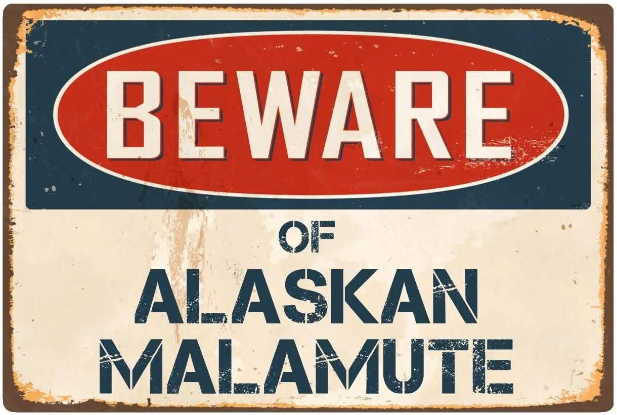 

Alaskan Malamute Restaurant Akita Welcome Sign in Home Decor Pet Dog Garden Posters for Outside Metal Plate House Decoration