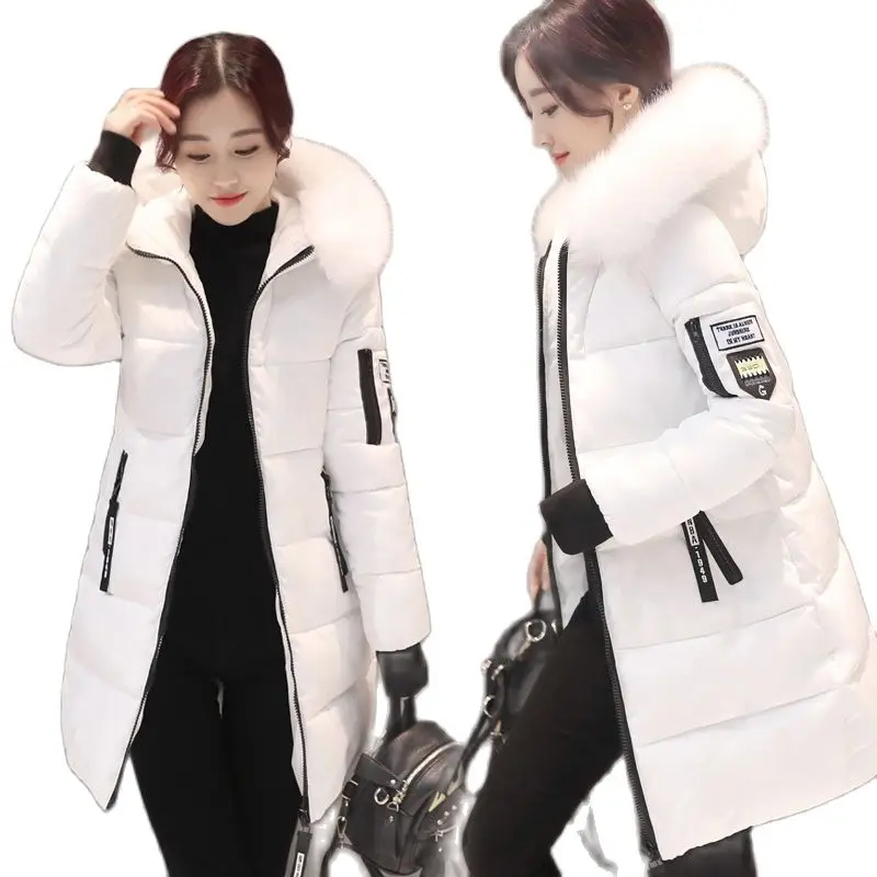 

FAKUNTN size jackets women coats winter solid thick parkas woman clothing hot sale hooded zipper warm overcoats female clothes